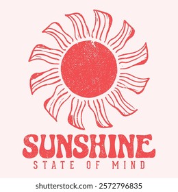 Sunshine State of mind Summer t-shirt Design, Sunshine graphic design for t shirt, apparel and other uses graphic print design for t shirt print, poster, sticker, background and others. Sunshine.