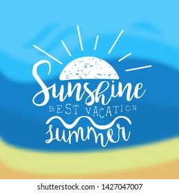 Verano Sunshine, mejor plantilla de vacaciones, elemento de diseño se puede usar para banner, etiqueta, marca, afiche, impresión de camisetas, ilustración vectorial de volante