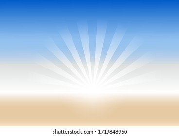 Sunshine in summer vector background. Abstract blue sunburst wallpaper for template banner,ad,social media. Illustration EPS 10