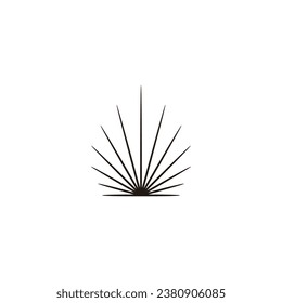 Sunshine, símbolo geométrico solar simple logo vector