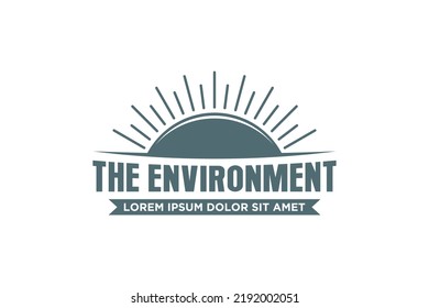 Sunshine sunrise sunset logo design badge environment illustration
