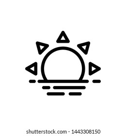 Sunshine and Sunrise Weather Element Vector Icon Design Template