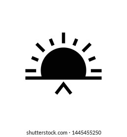 Sunshine and Sunrise Weather Element Vector Icon Design Template