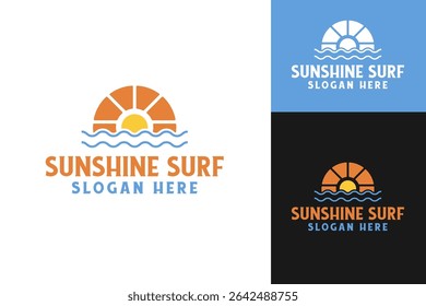 Sunshine Surf Logo Design Vorlage Vektorgrafik