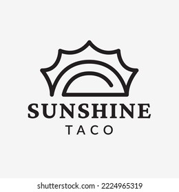 Sunshine Taco Mexican Food Logo Template Design