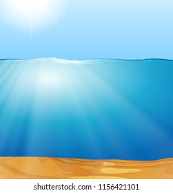 A sunshine through underwater illustration