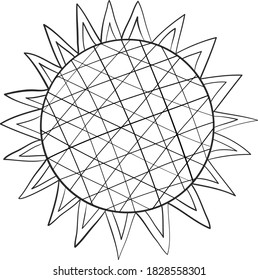 Sunshine vector art with large patterned center