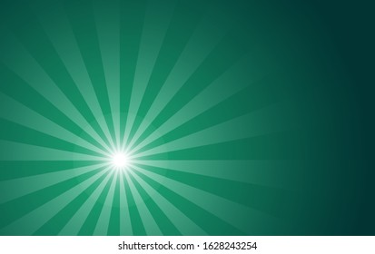 Sunshine vector background high resolution. Abstract Gradient green sunburst wallpaper for template banner, ad, social media.