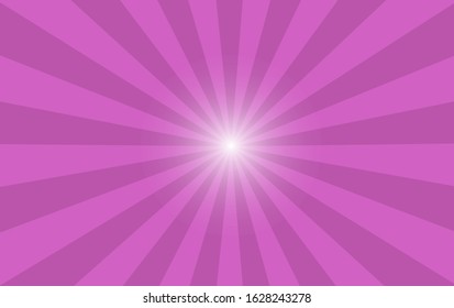 Sunshine vector background high resolution. Abstract pink sunburst wallpaper for template banner, ad, social media.