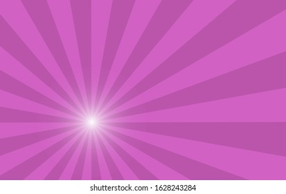 Sunshine vector background high resolution. Abstract pink sunburst wallpaper for template banner, ad, social media.