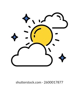 Sunshine vector filled outline icon. EPS 10 file