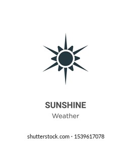 Sunshine vector icon on white background. Flat vector sunshine icon symbol sign from modern weather collection for mobile concept and web apps design.
