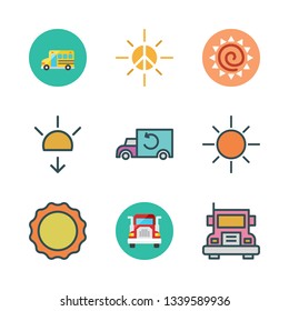 sunshine vector icon set