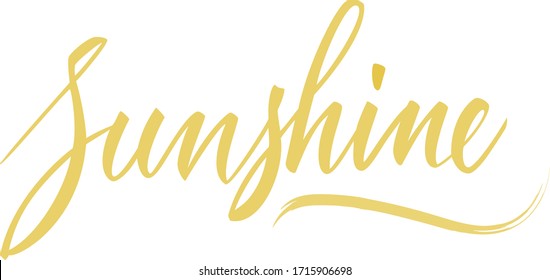 Sunshine vector lettering. Hand written modern calligraphy.
