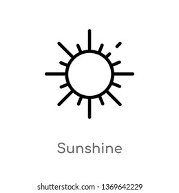 sunshine vector line icon. Simple element illustration. sunshine outline icon from weather concept. Can be used for web and mobile