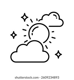 Sunshine vector outline icon. EPS 10 file