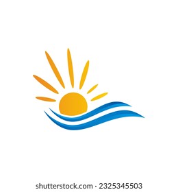 Sunshine water ocean logo vector image