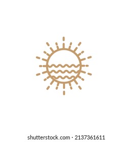 sunshine and waves logo design elements