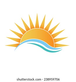 Sunshine with waves. Vector design