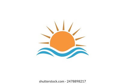 Sunshine with waves. Vector design