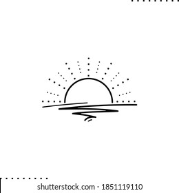 Sonnenschein, Wettervorhersage, Vektorsymbol in Umrissen