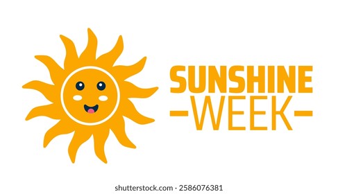 Sunshine Week background banner or poster design template. observed every year in March. Holiday concept. Use to any Template, card, poster, placard, template.