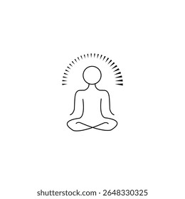SunSoul Yoga Logo – Minimalist Meditation Symbol with Sun Rays_09