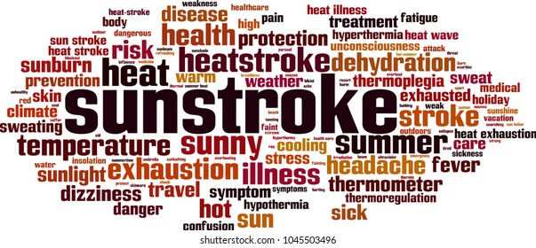 Sunstroke word cloud concept. Vector illustration