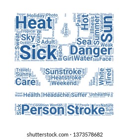 sunstroke word cloud. tag cloud about sunstroke