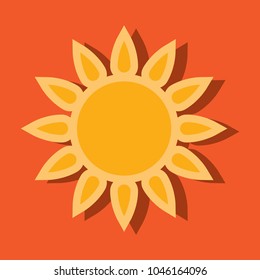 sun/sun flower vector icon shadow with background
