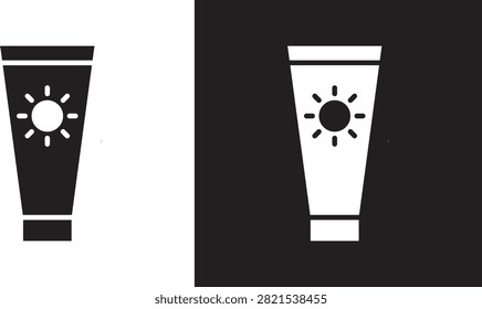 Suntan cream icon editable label series..