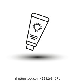 Suntan cream icon. Vector illustration. EPS 10.