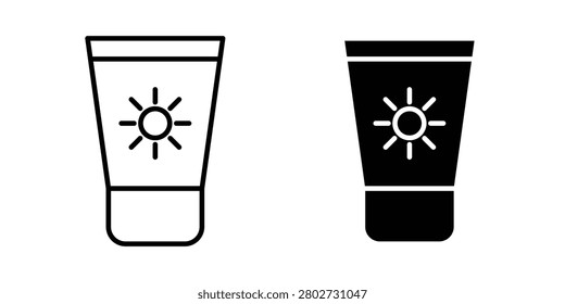 Suntan cream icon vector icon set collection.