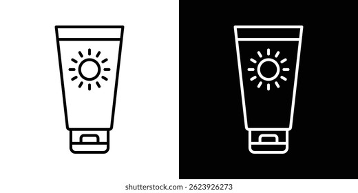 Suntan cream icon vector for web and mobile app. Symbol isolated.