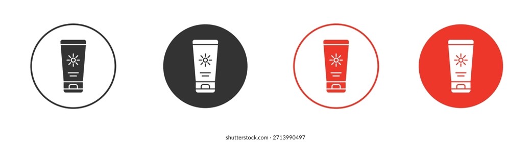 Sonnenbraun-Creme-Symbol. Webvektordesign