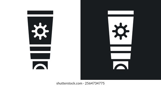 Suntan cream icons in flat syle