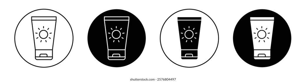 Suntan cream icons vector pack for web designs