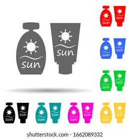 suntan cream multi color style icon. Simple glyph, flat vector of summer pleasure icons for ui and ux, website or mobile application