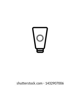 Suntan cream, summer symbol vector icon