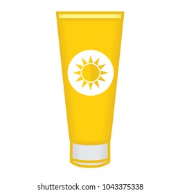 Suntan Cream Sun Protect vector flat icon
