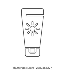 Suntan cream vector line icon. filled flat sign for mobile concept and web design. Sunscreen simple solid icon. Symbol, logo illustration. Pixel perfect vector graphics