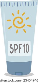 Suntan lotion, sunscreen, UV protection sunscreen. A screen for sunbathing while swimming, a line of beach holiday icons for mobile web infographics. Vector illustration