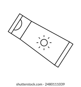 Suntan Lotion Vector Line Icon Design