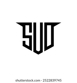 Diseño del logotipo de la letra de SUO con fondo blanco en ilustrador, estilo moderno de la superposición de la fuente del alfabeto del logotipo del Vector, diseños de la caligrafía para el logotipo, cartel, invitación, etc.