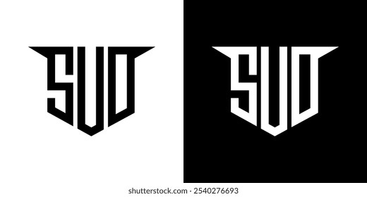 Diseño del logotipo de la letra de SUO con fondo blanco en ilustrador, estilo moderno de la superposición de la fuente del alfabeto del logotipo del Vector, diseños de la caligrafía para el logotipo, cartel, invitación, etc.