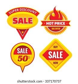 Suoer big sale - creative vector badges set. Discount 50% layout. Sign colllection. Special offer concept stickers. Abstract background. Creative flyer. Design elements. 