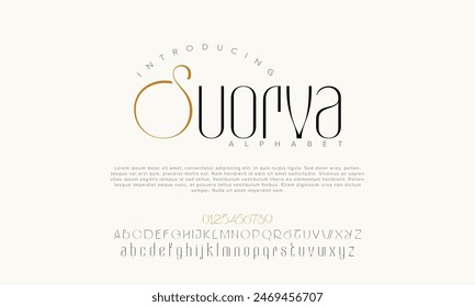 Suorva vector alphabet font for logo design