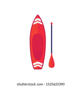 SUP board and paddle vector illustration