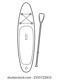 Sup board.  Sport Equipment. Active sports. Outline illustration, isolated on white background, design element