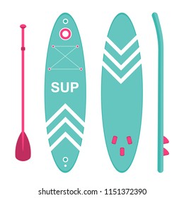 Sup board. Three sides. Sports and leisure. Icon. Vector illustration